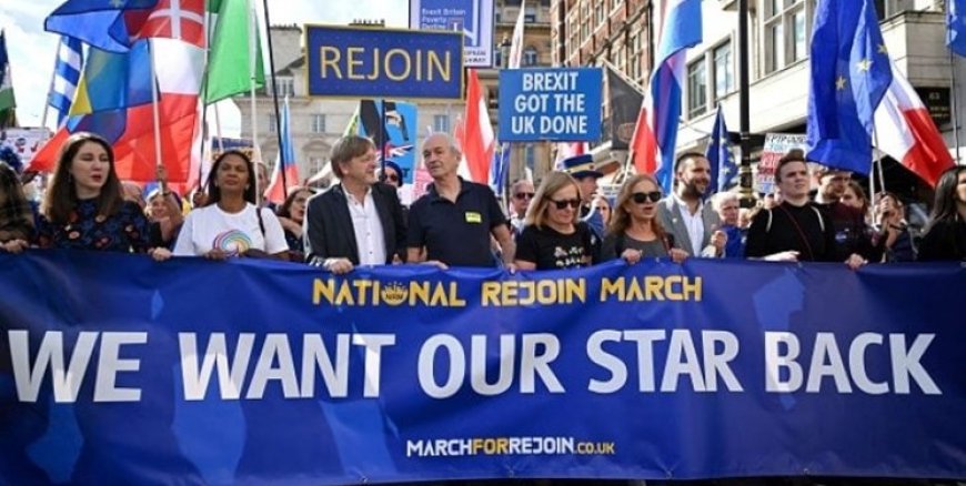 بريطانيون يتظاهرون للمطالبة بانضمام بلادهم مجدداً للاتحاد الأوروبي