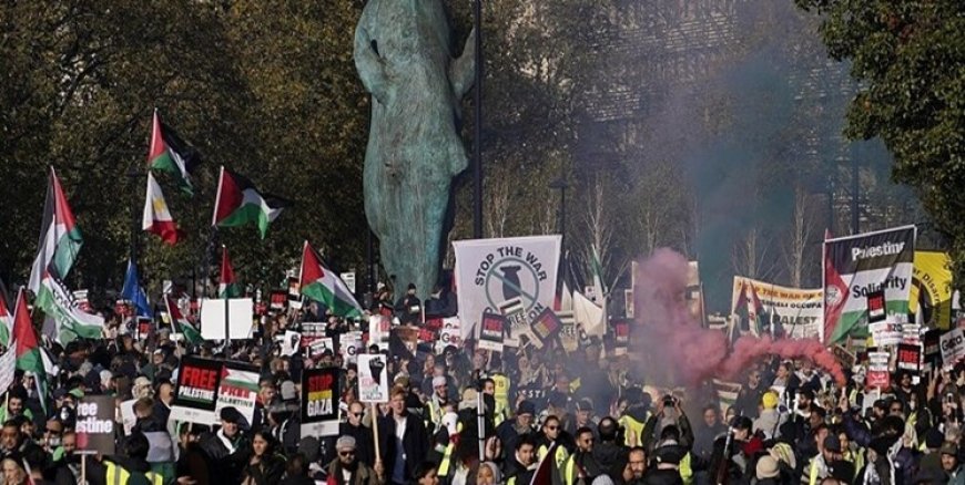 اعتقال 232 متظاهرا خلال مسيرة حاشدة في لندن مؤيدة لفلسطين