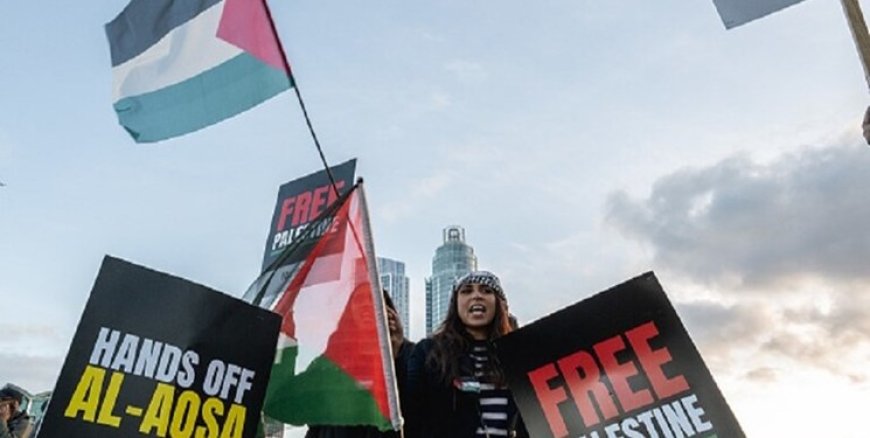 تظاهرة مؤيدة لفلسطين أمام منزل الرئيس الأمريكي في ديلاوير