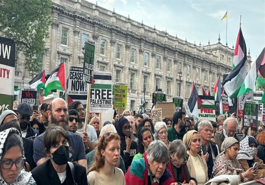 اعتصام حاشد أمام مقر الحكومة البريطانية رفضا لاجتياح رفح
